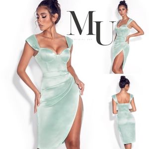 💚Hedy Mint Satin Corset Dress💚